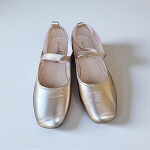 SOLE MATES Gold Metallic Ballerina Flats Size 9